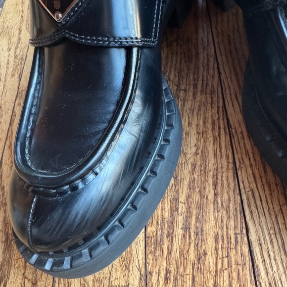 Prada platform leather loafers size 37.5 - Picture 9 of 14